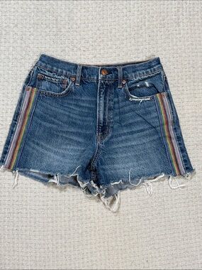 American Eagle Outfitters Highest Rise ‘90’s Boyfriend Short Frayed Denim Size 6